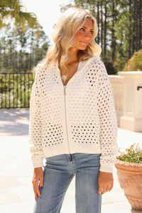 Ava Hoodie Cardigan - Off White