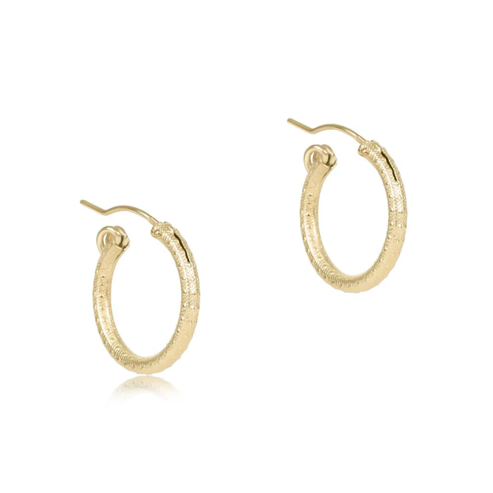 enewton:  Round Gold 0.5" Hoop - Textured