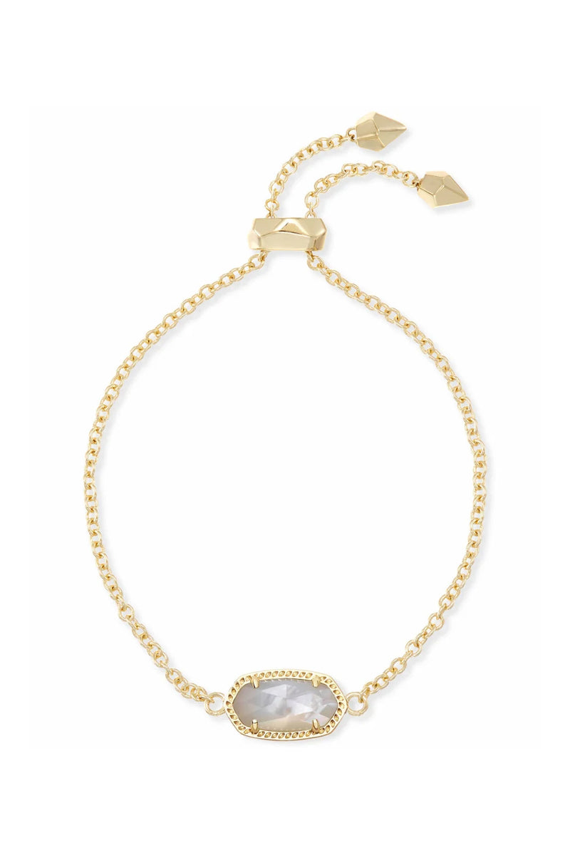 Kendra Scott: Elaina Gold Adjustable Chain Bracelet - Ivory Mother Of Pearl | Makk Fashions