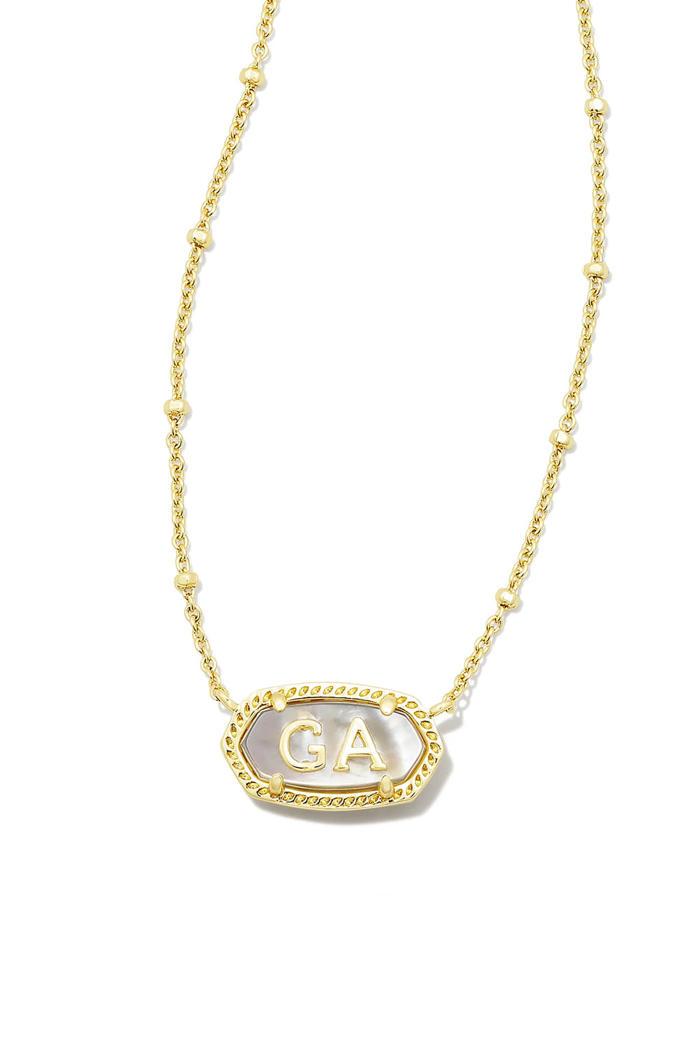 Kendra Scott: Elisa Georgia Gold Chain Necklace - Ivory MOP | Makk Fashions