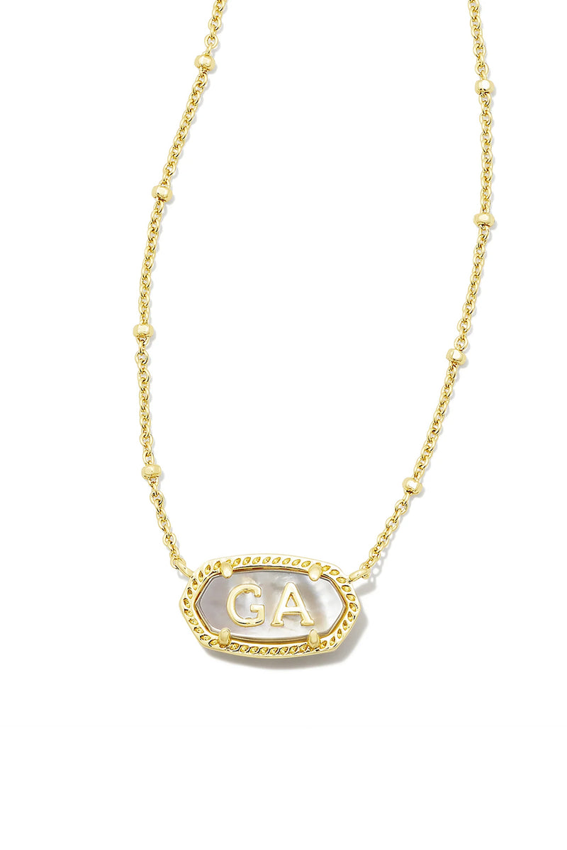 Kendra Scott: Elisa Georgia Gold Chain Necklace - Ivory MOP | Makk Fashions