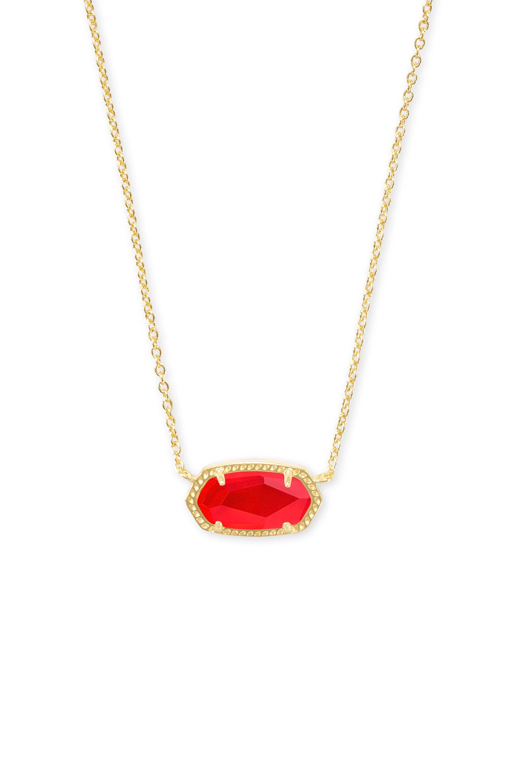 Kendra Scott: Elisa Gold Short Pendant Necklace - Red Illusion | Makk Fashions