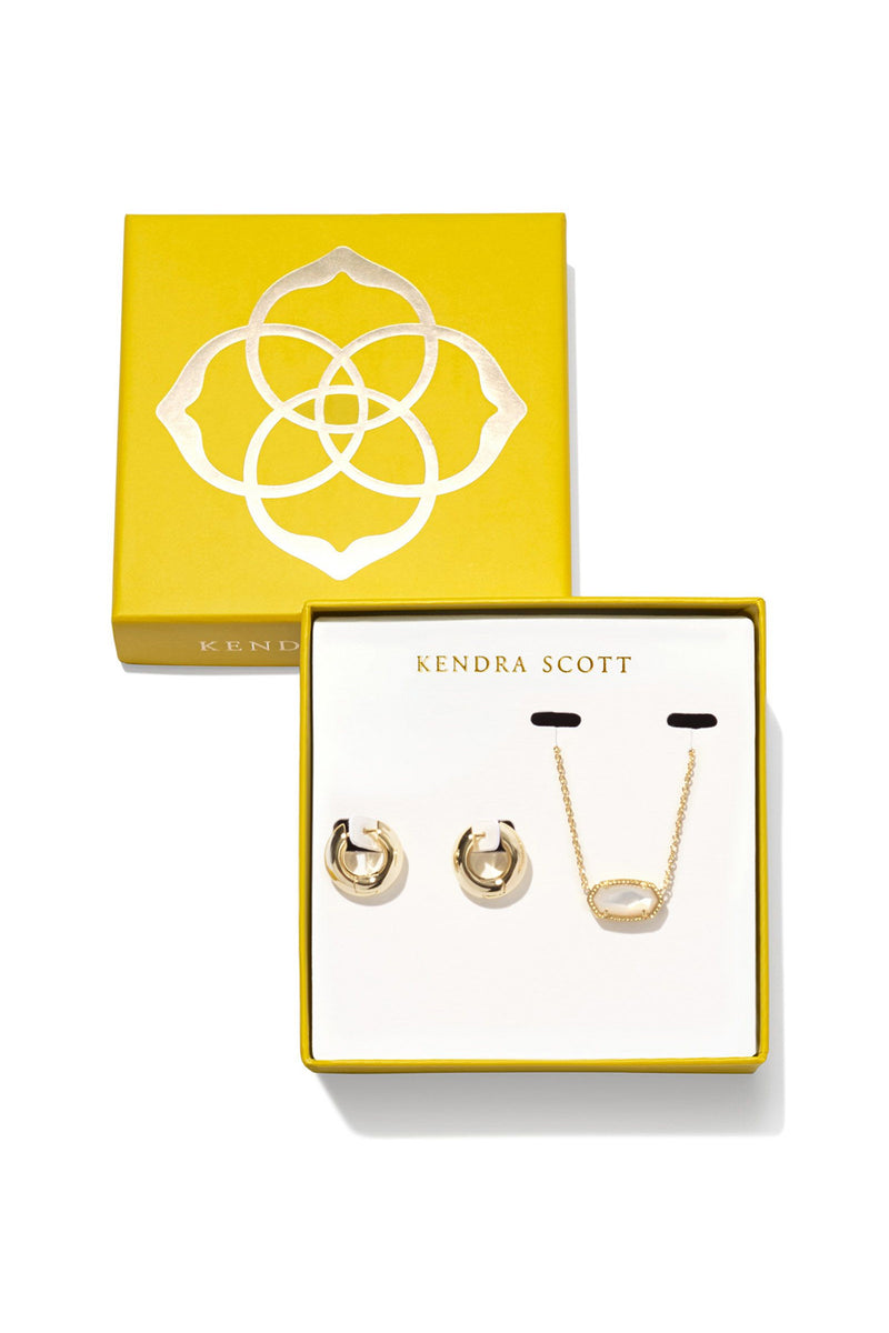 Kendra Scott: Elisa Mikki Gift Set - Gold Ivory Mother of Pearl | Makk Fashions