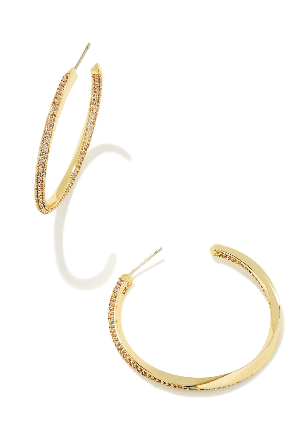 Kendra Scott: Ella Gold Hoop Earrings - White Crystal | Makk Fashions