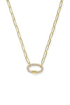 Kendra Scott: Emery Gold Link and Chain Necklace - White Crystal | Makk Fashions