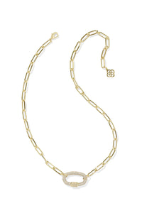 Kendra Scott: Emery Gold Link and Chain Necklace - White Crystal | Makk Fashions