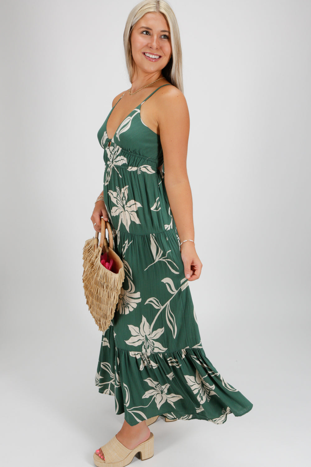 Endless Moments Tiered Maxi Dress - Green | Makk Fashions