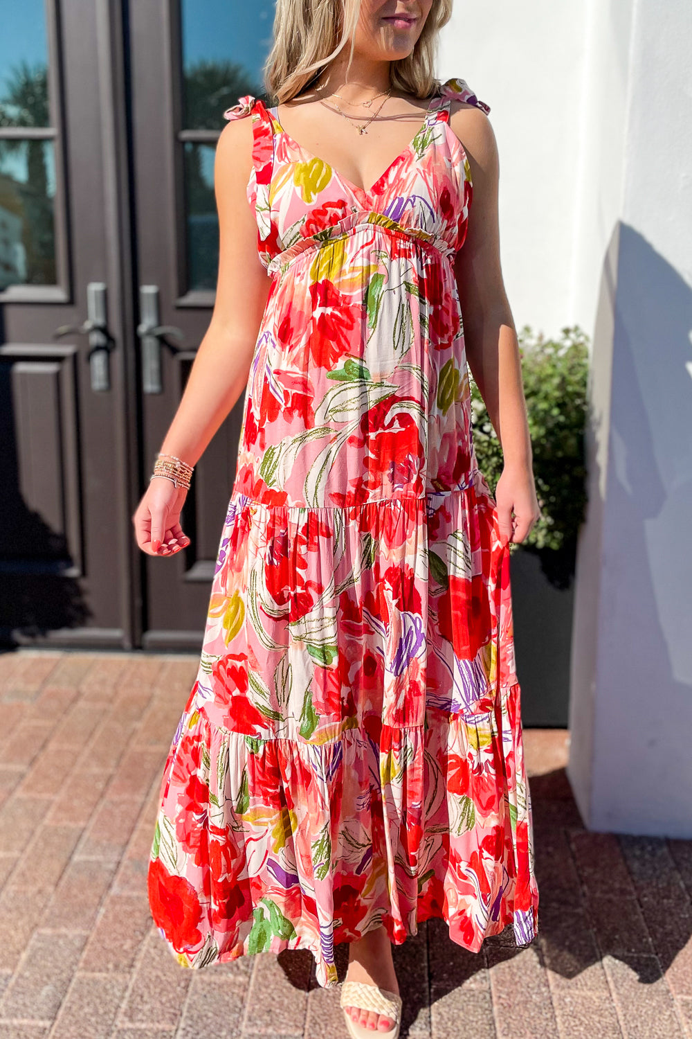 Endless Summers Floral Maxi Dress - Coral | Makk Fashions