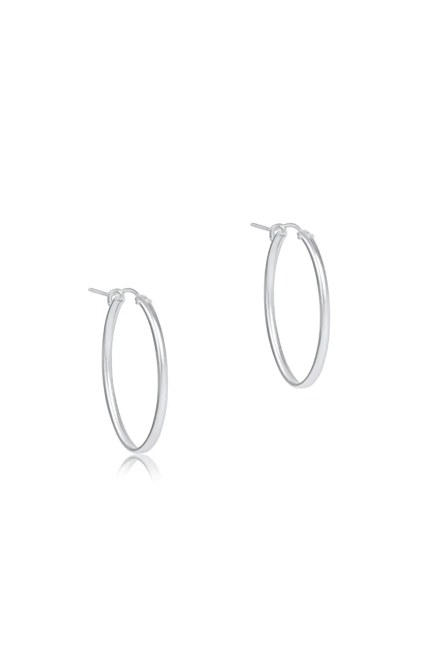 enewton: Oval Sterling 1" Smooth Hoop Earrings