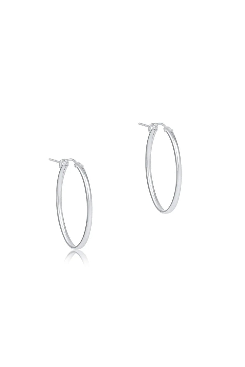 enewton: Oval Sterling 1" Smooth Hoop Earrings