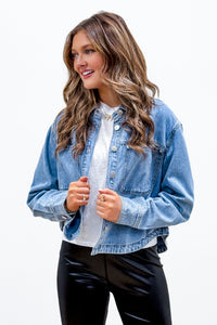 Enjoy The Ride Denim Jacket - Medium Wash | Makk Fashions