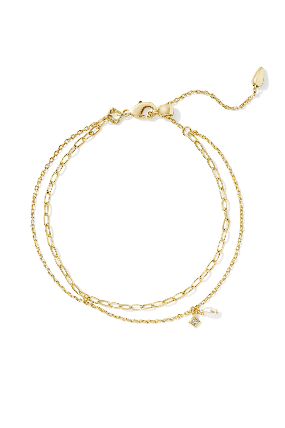 Kendra Scott: Eve Gold Multi Strand Bracelet - White Pearl | Makk Fashions