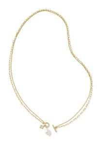 Kendra Scott: Eve Gold Multi Strand Necklace - White Pearl | Makk Fashions