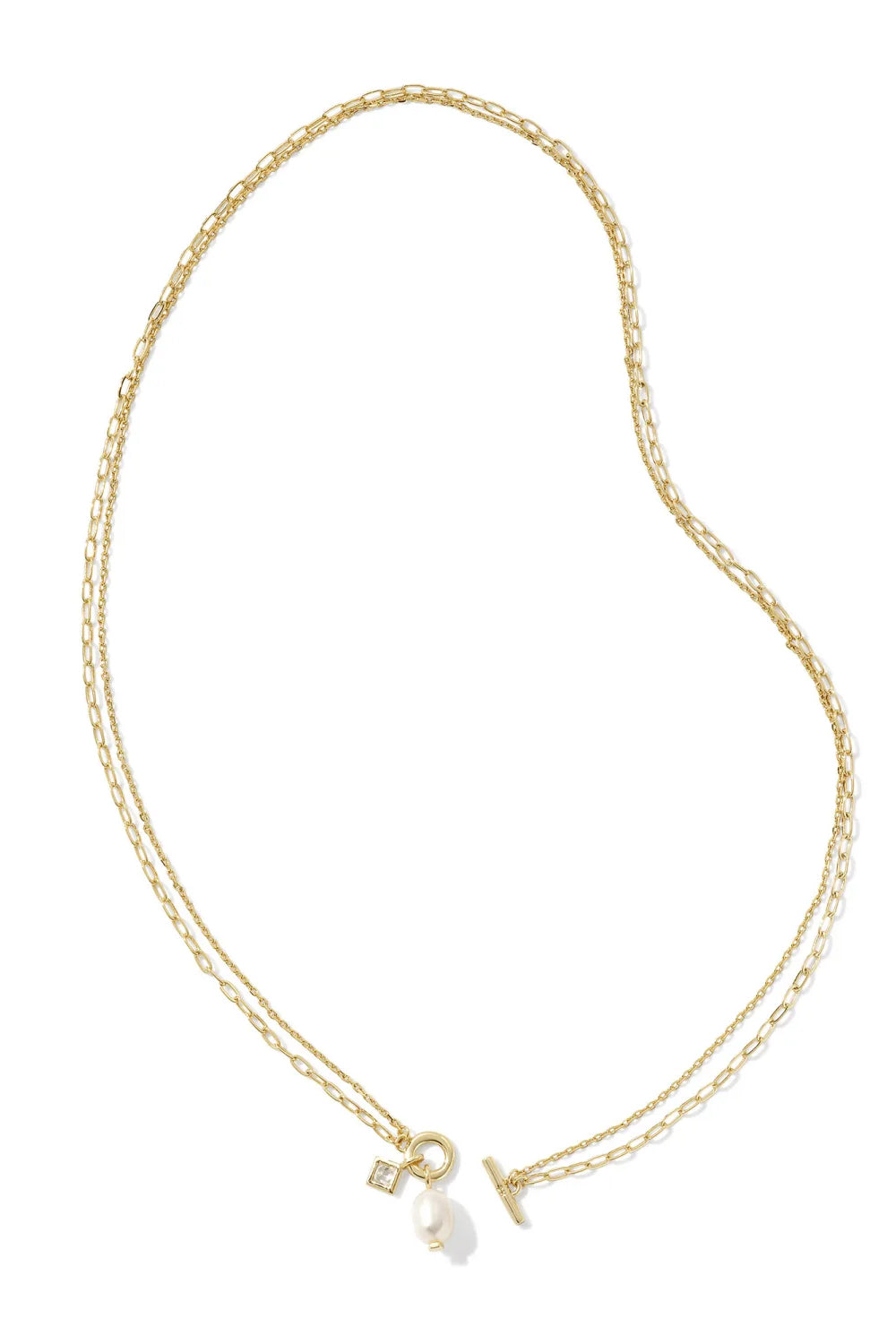 Kendra Scott: Eve Gold Multi Strand Necklace - White Pearl | Makk Fashions