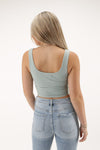 Everyday Dreams Cropped Tank Top - Sage | Makk Fashions