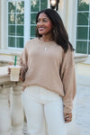 Roll With It Long Sleeve Sweater - Tan