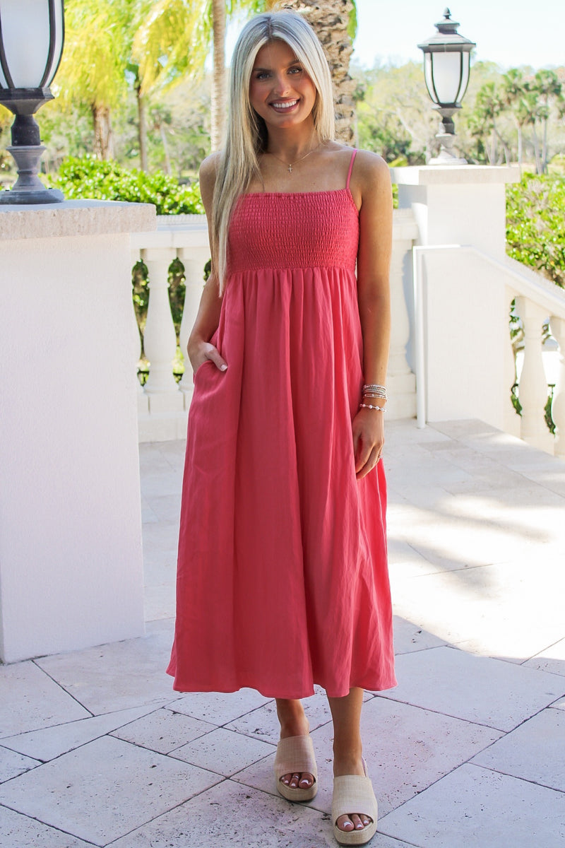 Z Supply Beachside Midi Dress - Heartbreaker Pink Large Z Supply Beachside Midi Dress - Heartbreaker Pink Large
