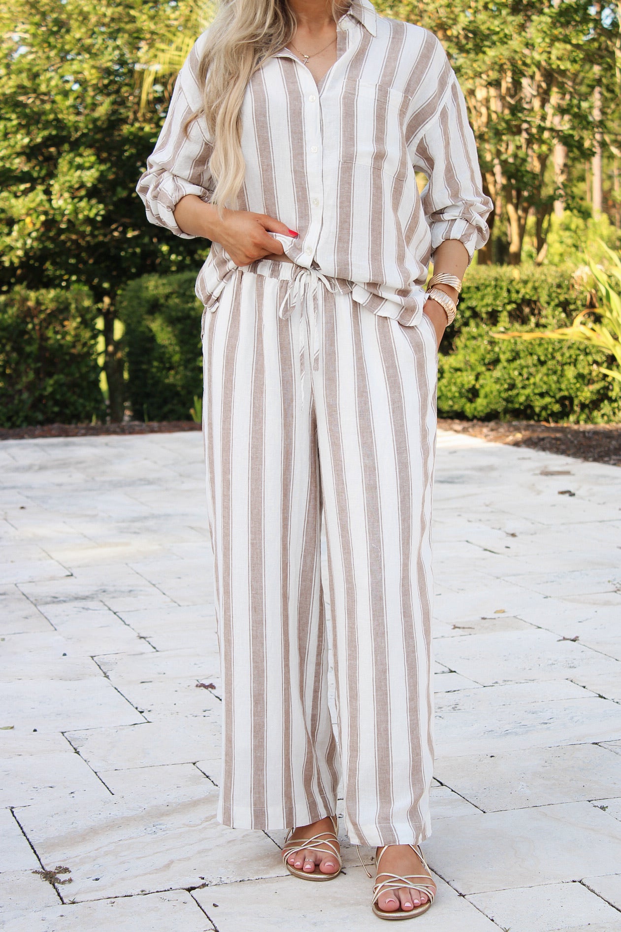 Z Supply: The Perfect Stripe Pant - Light Toffee