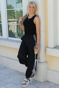 In The Game Tie Track Joggers - Black
