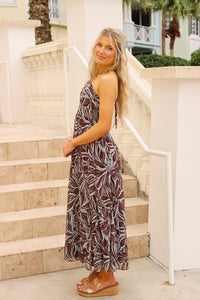Z Supply: Lanie Zinn Floral Maxi Dress - Chocolate Cherry