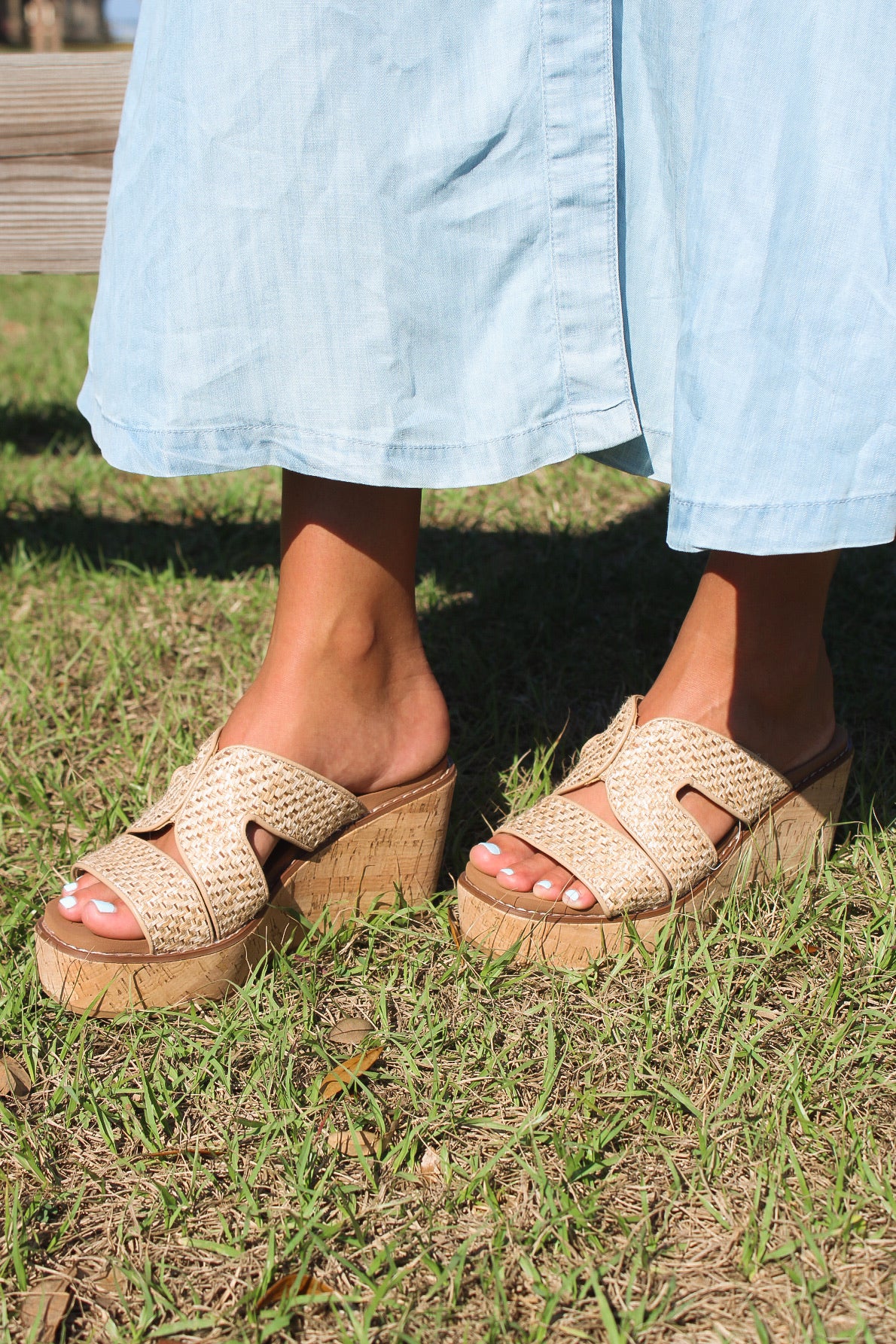 The Riviera Woven Wedge - Natural