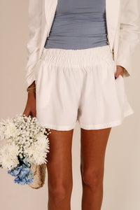 Pure Intentions Smocked Shorts - Off White
