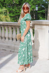 Simple Thoughts Floral Midi Dress - Green