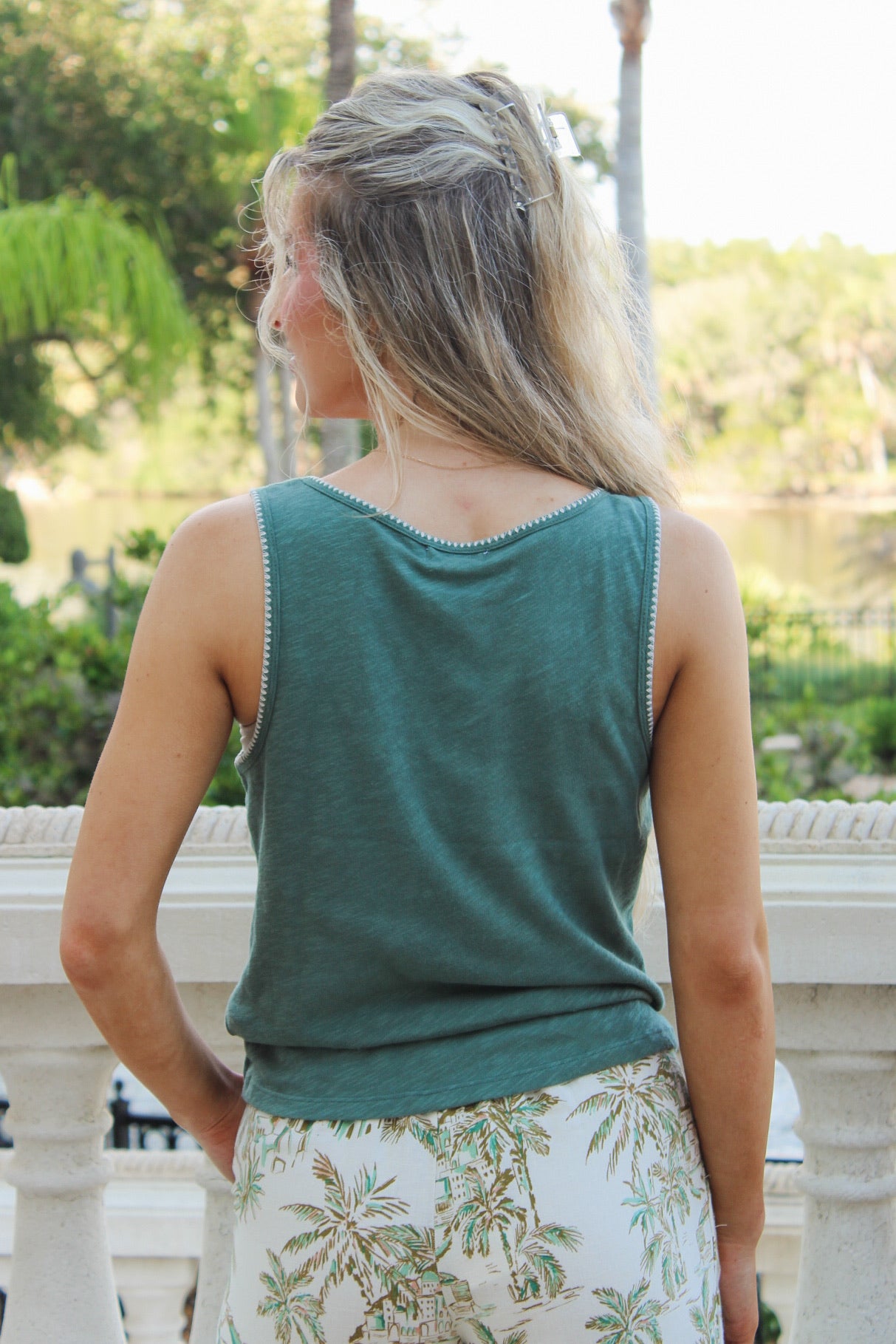 Z Supply: Julian Crochet Tank - Everglade
