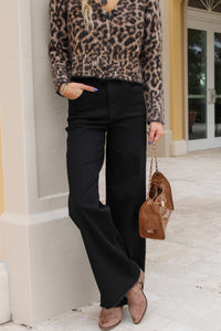 Dear John: Fiona High Rise Wide Leg Jeans - Black Arrow