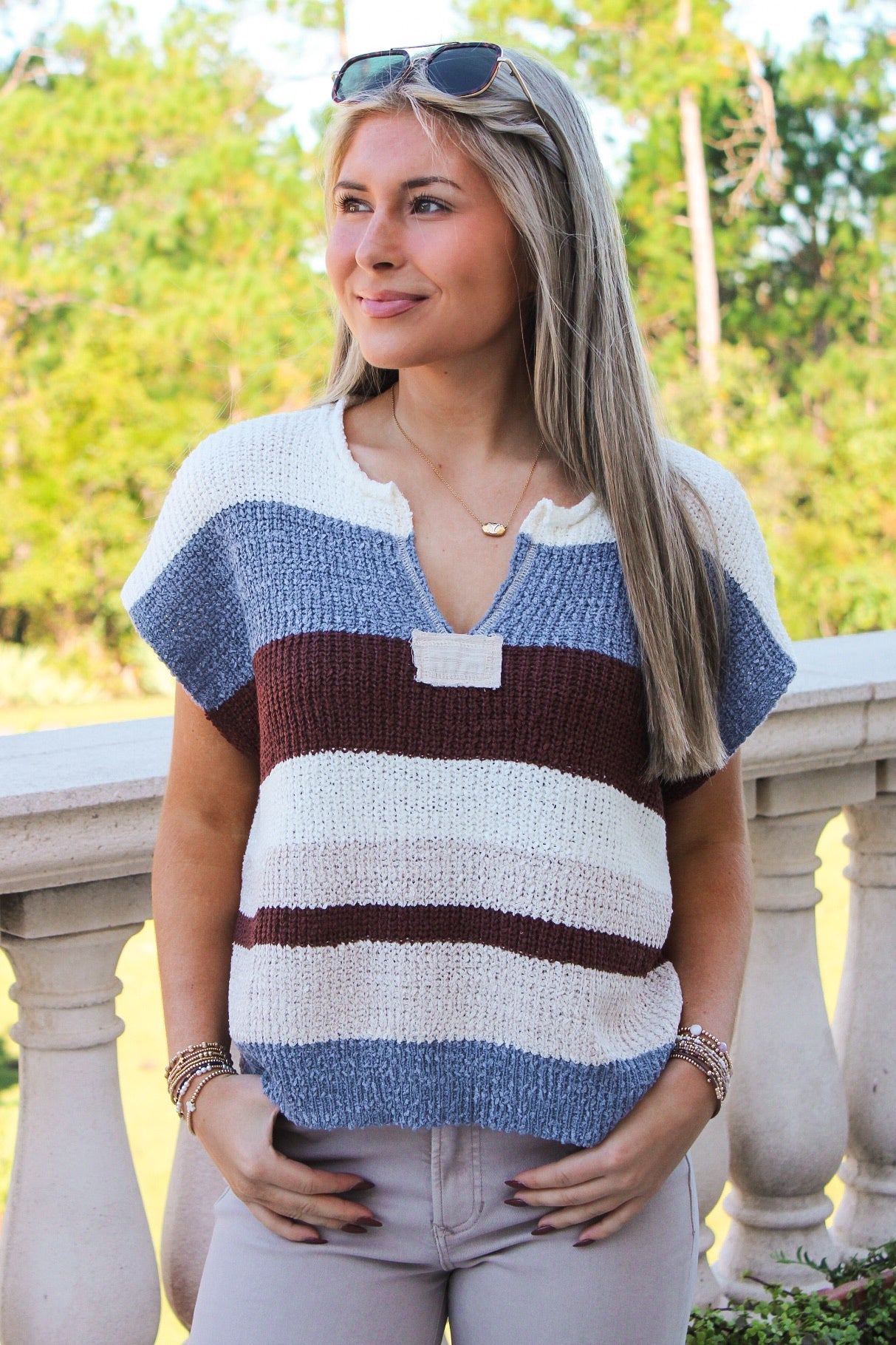 Sidewalk Strolls Striped Sweater - Multi