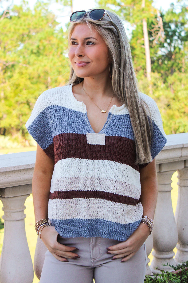 Sidewalk Strolls Striped Sweater - Multi
