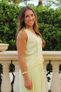 Delicate Intentions Button Down Top - Yellow