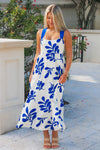 Bayside View Empire Waist Midi Dress - Royal Blue