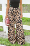 Into The Wild Tiered Wide Leg Pants - Leopard