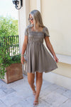 Pure Thoughts Smocked Midi Dress - Mocha