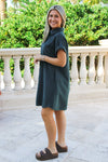 Urban Edge Button Down Suede Dress - Salamander