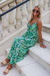 Floral Vibes Tropical Maxi Dress - Green