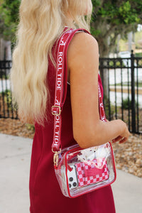 Alabama Clear Reversible Strap Purse - Red
