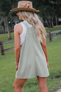 Catching Up Overall Mini Dress -  Topaz Green