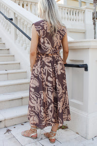 Sadie & Sage: Rustic Charm Midi Skirt - Oak Beige