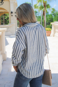 Dear John: Adrianna Dark Blue Stripe