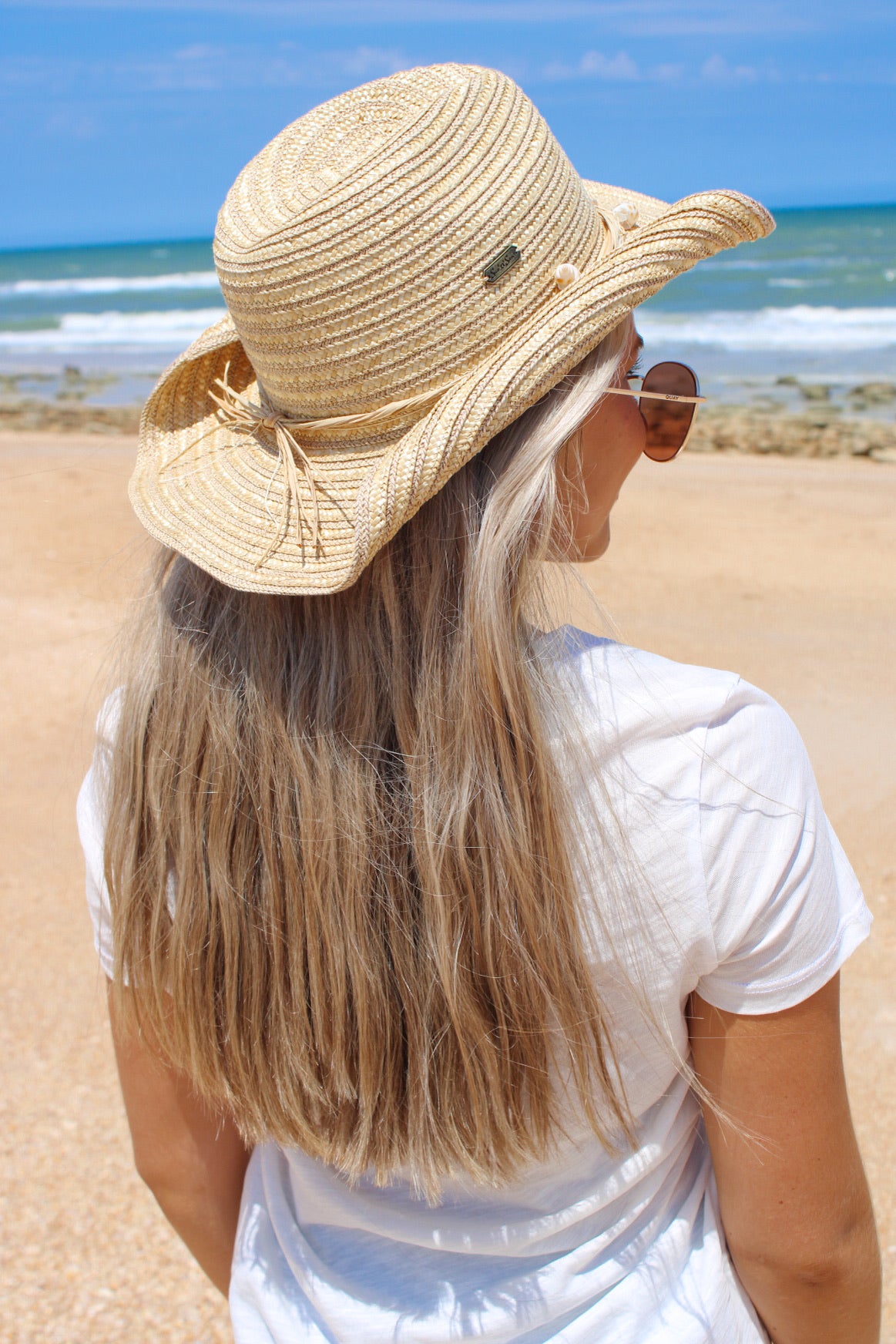 The Cassidy Western Shell Trim Straw Hat - Natural