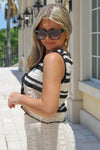 Cherished Times Crochet Tie Front Vest - Natural