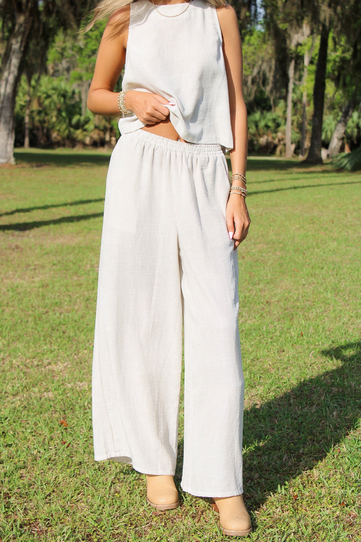 Sadie & Sage: Garden Sun Pants - Taupe