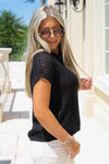 Nightly Walks Batwing Knitted Sweater - Black
