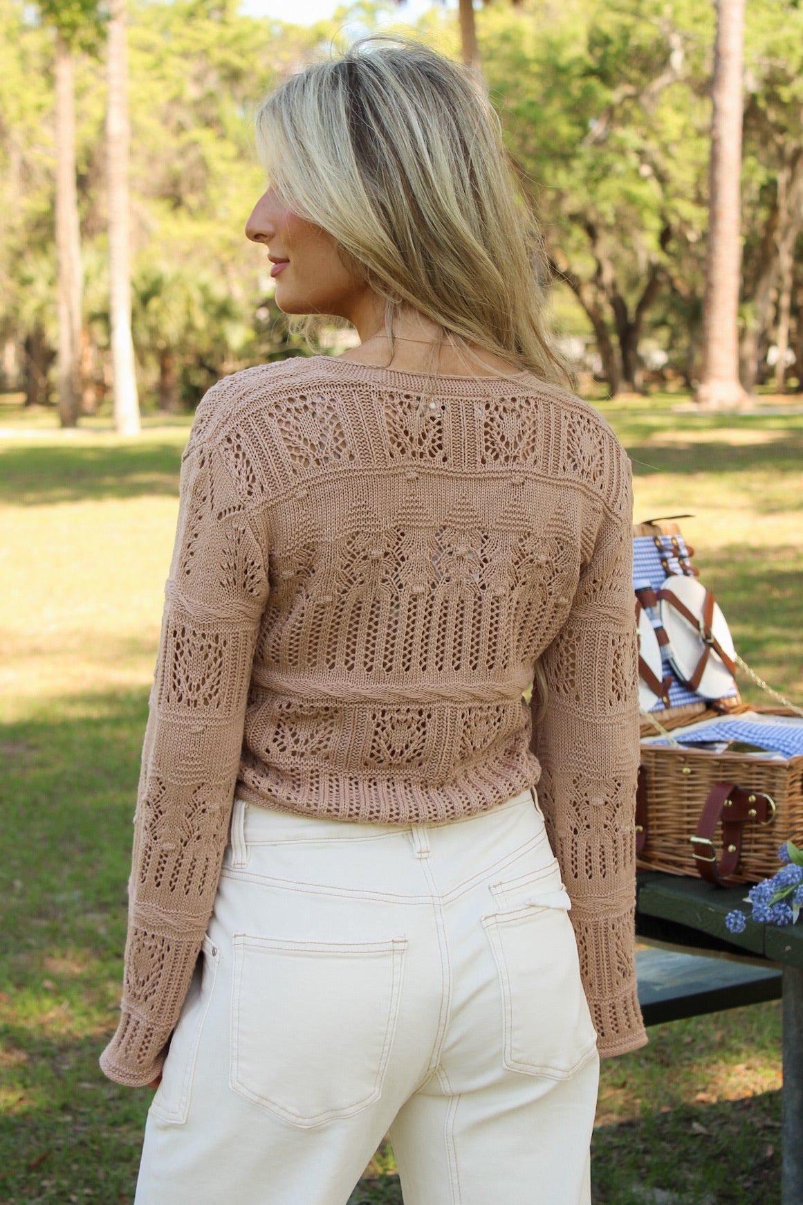 Sadie & Sage: Liquid Soul V-Neck Sweater - Taupe