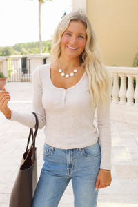 Z Supply: Audri Scalloped Top - Natural Heather