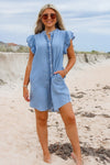 Everything I Want Button Down Denim Dress - Denim