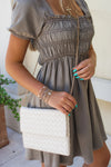 Elizabeth Woven Clutch Bag - Oatmilk