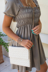 Elizabeth Woven Clutch Bag - Oatmilk